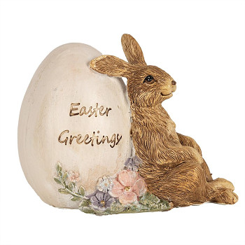 Dekorativní figurka králíka u vajíčka Clayre & Eef 6PR5006