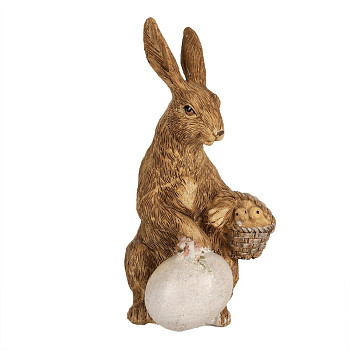 Dekorativní figurka králíka s vajíčkem Clayre & Eef 6PR5009