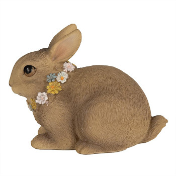 Dekorativní figurka králíka s květinami Clayre & Eef 6PR5011