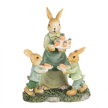 Dekorativní figurka králičí mamky s dětmi Clayre & Eef 6PR5015