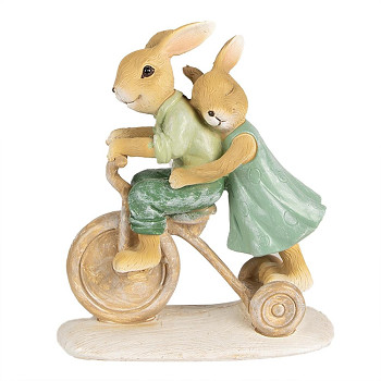Dekorativní figurka králíčků na trojkolce Clayre & Eef 6PR5016