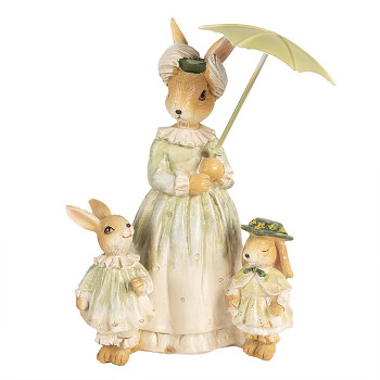 Dekorativní figurka králičí mamky s dětmi Clayre & Eef 6PR5023