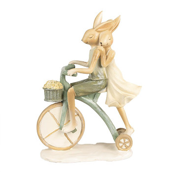 Dekorativní figurka zamilovaných králíků na kole Clayre & Eef 6PR5025