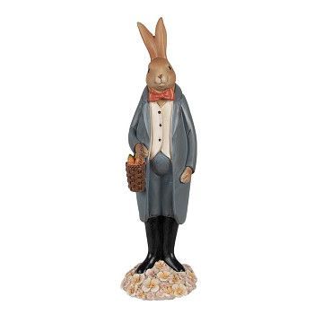 Dekorativní figurka králičího taťky s košíkem Clayre & Eef 6PR5037