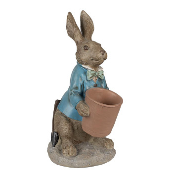 Dekorativní figurka králíka s květináčem Clayre & Eef 6PR5038