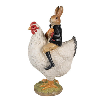 Dekorativní figurka slepice s králíkem Clayre & Eef 6PR5039
