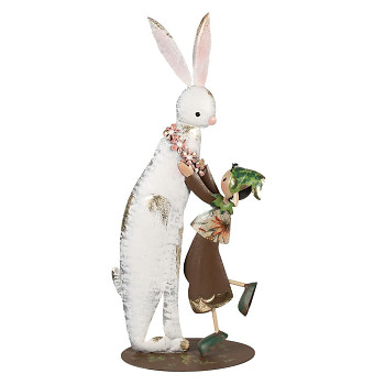 Dekorativní figurka králíka se skřítkem Clayre & Eef 6Y5597