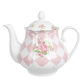 Porcelánová konvička na čaj SWEET ROSES Clayre & Eef SWRTE