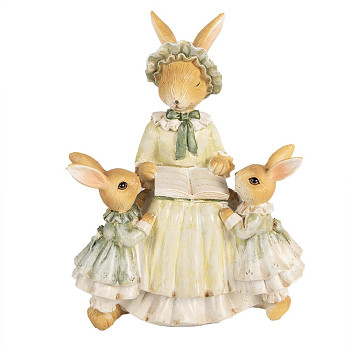 Dekorativní figurka králičí mamky s dětmi Clayre & Eef 6PR5022