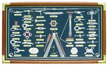 Deska s lodními uzly dřevěná s popisky ve francouzštině