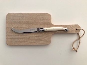 Nůž na sýr s prkénkem Laguiole Jean Dubost - imitace slonoviny