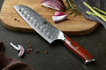 Santoku nůž 7" XINZUO AIČI 67 vrstev damaškové oceli