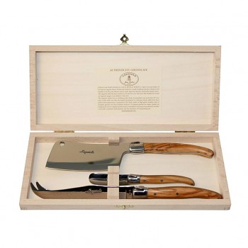 Sada nožů na sýr - 3 dílná Laguiole Jean Dubost - olivové dřevo