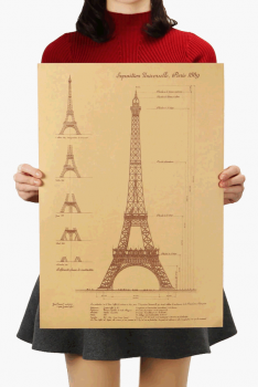 Plakát úžasné stavby, Eiffelova věž, č.085, 50.5 x 36 cm 