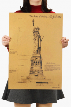 Plakát úžasné stavby, Socha svobody, č.091, 50.5 x 36 cm 