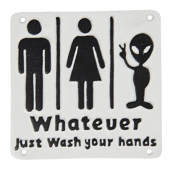 Dekorativní cedulka Wathever, Just Wash Your Hands