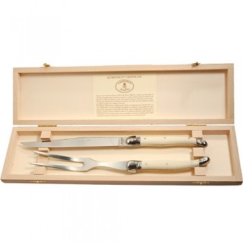 Porcovací set nůž a vidlička Laguiole Jean Dubost - imitace slonoviny